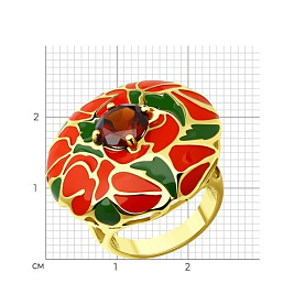 Кольцо Diamant - Серебро 925, Синтетический гранат, Эмаль (арт. 93-310-01661-1)