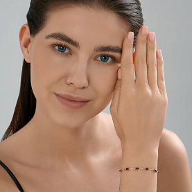 Браслет SOKOLOV - Золото 585, Синтетический изумруд (арт. 750570)