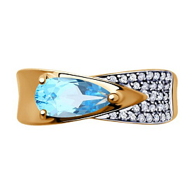 Кольцо SOKOLOV - Золото 585, Топаз, Фианит (арт. 716308)