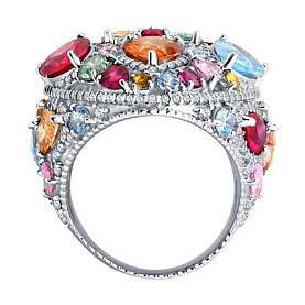 Кольцо Diamant - Серебро 925, Синтетический рубин, Фианит (арт. 94-110-00289-2)