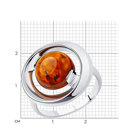 Кольцо SOKOLOV - Серебро 925, Янтарь пресс. (арт. 83010056)