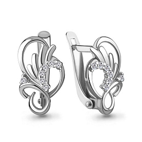 Серьги Аквамарин - Серебро 925, Фианит (арт. 49225А.5)