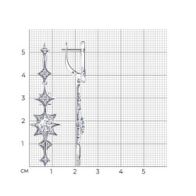 Серьги SOKOLOV - Серебро 925, Фианит (арт. 94023805)