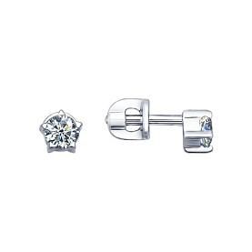 Серьги SOKOLOV - Серебро 925, Фианит (арт. 94021687)