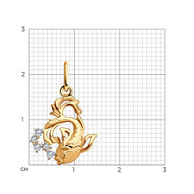 Подвеска Diamant - Золото 585, Фианит (арт. 51-130-01638-1)