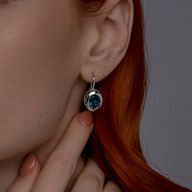 Серьги SOKOLOV - Золото 585, Топаз лондон (арт. 728833-3)