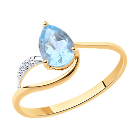 Кольцо Diamant - Золото 585, Топаз, Фианит (арт. 51-310-00985-1)