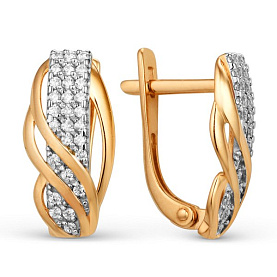 Серьги ЮФ Династия - Золото 585, Фианит (арт. 001852-1102)