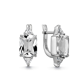 Серьги Дар - Серебро 925, Горный хрусталь, Фианит (арт. С-5229рс429200)