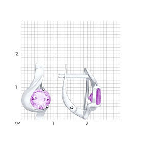 Серьги SOKOLOV - Серебро 925, Аметист (арт. 92021968)