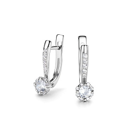 Серьги Дар - Серебро 925, Синтетический муассанит, Фианит (арт. С-51721рс1612800)
