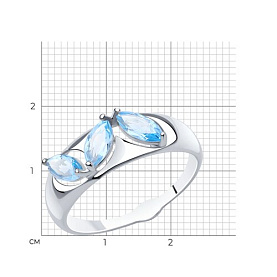 Кольцо Diamant - Серебро 925, Топаз (арт. 94-310-00633-1)