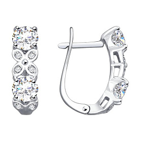 Серьги SOKOLOV - Серебро 925, Фианит (арт. 94022709)