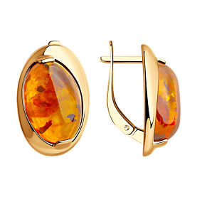 Серьги Diamant - Серебро 925, Янтарь пресс. (арт. 93-320-00477-1)