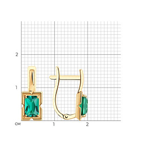 Серьги SOKOLOV - Золото 585, Синтетический изумруд (арт. 727772)