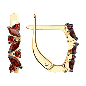 Серьги SOKOLOV - Золото 375, Гранат, Фианит (арт. 37727615)