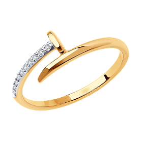 Кольцо SOKOLOV - Золото 585, Фианит (арт. 018681)