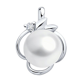 Подвеска SOKOLOV - Серебро 925, Жемчуг культивированный, Фианит (арт. 92030789)