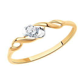Кольцо SOKOLOV - Золото 585, Фианит (арт. 017216)