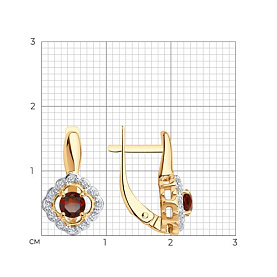 Серьги SOKOLOV - Серебро 925, Гранат, Фианит (арт. 92021544)