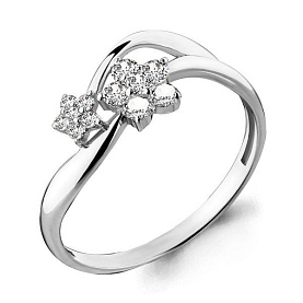 Кольцо Аквамарин - Серебро 925, Фианит (арт. 68005А.5)