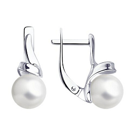 Серьги SOKOLOV - Серебро 925, Жемчуг имитация (арт. 94024735)