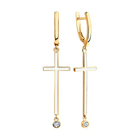 Серьги SOKOLOV - Серебро 925, Фианит, Эмаль (арт. 93020954)