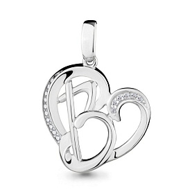 Подвеска Аквамарин - Серебро 925, Фианит (арт. 24001А.5)