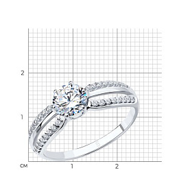 Кольцо SOKOLOV - Серебро 925, Фианит (арт. 94012345)