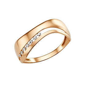 Кольцо ЮФ Династия - Золото 585, Фианит (арт. 014781-1102)