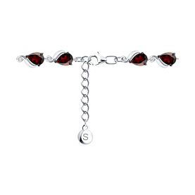 Браслет SOKOLOV - Серебро 925, Гранат, Фианит (арт. 92050161)
