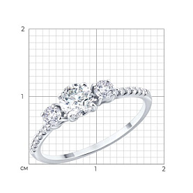 Кольцо SOKOLOV - Золото 585, Фианит (арт. 019884-3)