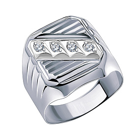 Кольцо Атолл - Серебро 925, Фианит (арт. 4140а-925)