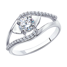 Кольцо SOKOLOV - Серебро 925, Фианит (арт. 94-110-00731-1)