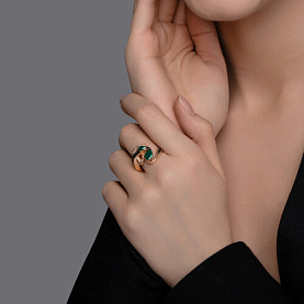 Кольцо SOKOLOV - Серебро 925, Агат, Фианит (арт. 92014564)