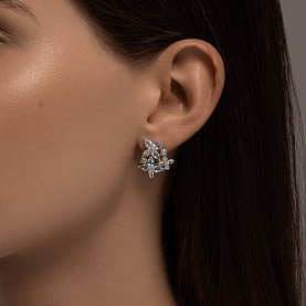 Серьги Diamant - Серебро 925, Топаз, Фианит (арт. 94-320-02061-1)