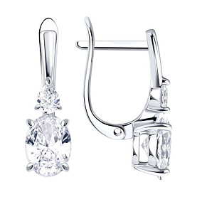 Серьги SOKOLOV - Серебро 925, Фианит (арт. 94027812)