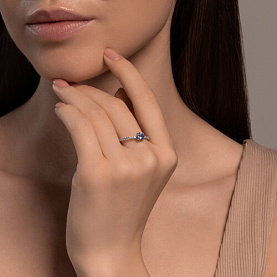Кольцо SOKOLOV - Серебро 925, Синтетический ситалл , Фианит (арт. 92014510)