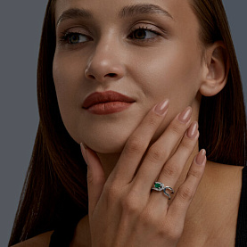 Кольцо SOKOLOV - Серебро 925, Агат, Фианит (арт. 92014837)