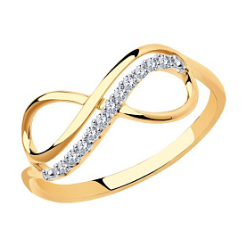 Кольцо SOKOLOV - Золото 585, Фианит (арт. 016622)