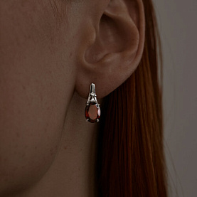 Серьги SOKOLOV - Серебро 925, Гранат, Фианит (арт. 92022025)