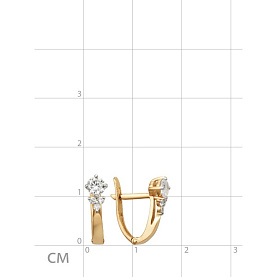 Серьги ЮФ Династия - Золото 585, Фианит (арт. 000982-1102)