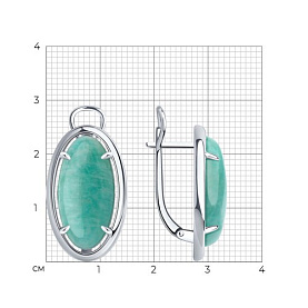 Серьги SOKOLOV - Серебро 925, Амазонит (арт. 83020423)