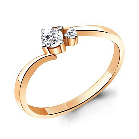 Кольцо Аквамарин - Серебро 925, Фианит (арт. 67416А.6)