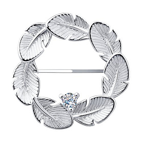 Брошь SOKOLOV - Серебро 925, Фианит (арт. 94040182)