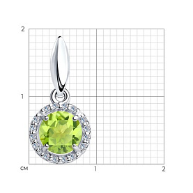 Подвеска SOKOLOV - Серебро 925, Фианит, Хризолит (арт. 92030331)