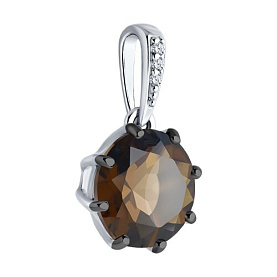 Подвеска Diamant - Серебро 925, Раухтопаз, Фианит (арт. 94-330-02040-3)