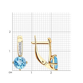 Серьги SOKOLOV - Золото 375, Топаз, Фианит (арт. 37725792)