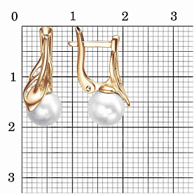 Серьги Красная пресня - Серебро 925, Жемчуг имитация (арт. 33614791)