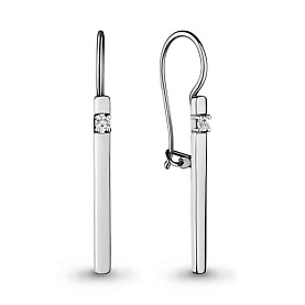 Серьги Аквамарин - Серебро 925, Фианит (арт. 46693А.5)